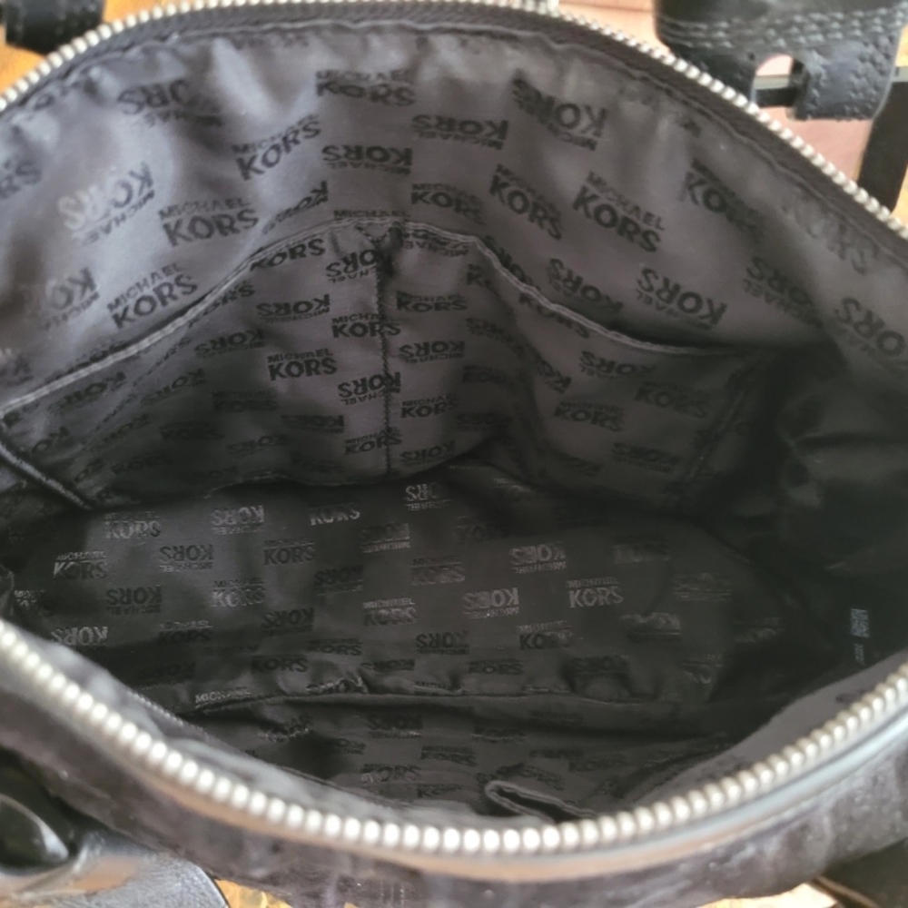 Michael Kors Suede Black Leather Bag - Picture 10 of 11